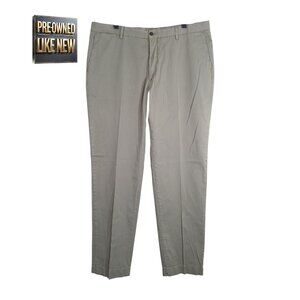 Ledbury Men’s Richmond Chino Pants 38x33 Green Olivine Cotton Stretch Casual